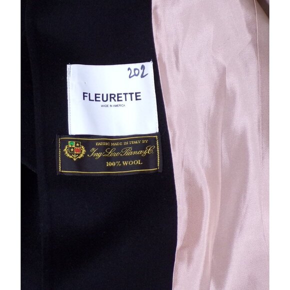 🆕 FLEURETTE Holland Italian Wool Longline Coat Black 12 Soft - Picture 14 of 16